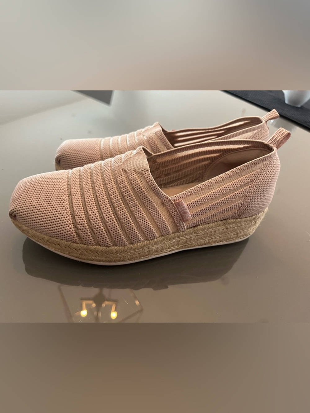 Skechers Women's Slip-On Knit Espadrille in Blush Pink